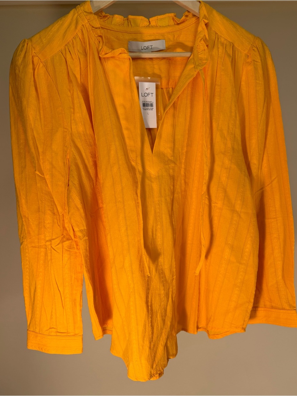 LOFT Bright Yellow Casual Button-Down Shirt